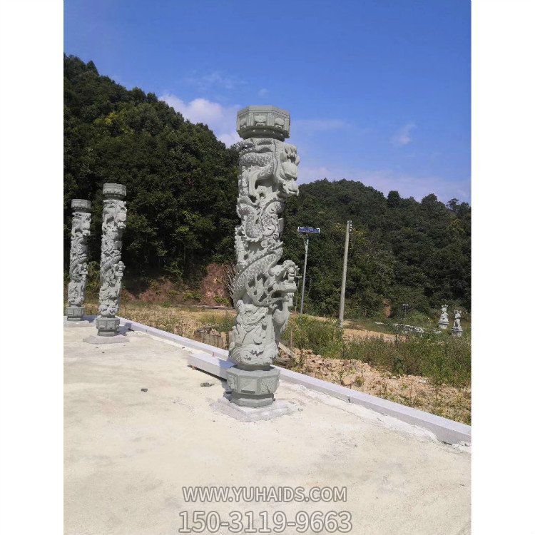 广场户外园林青石石雕盘龙龙柱博鱼网页版