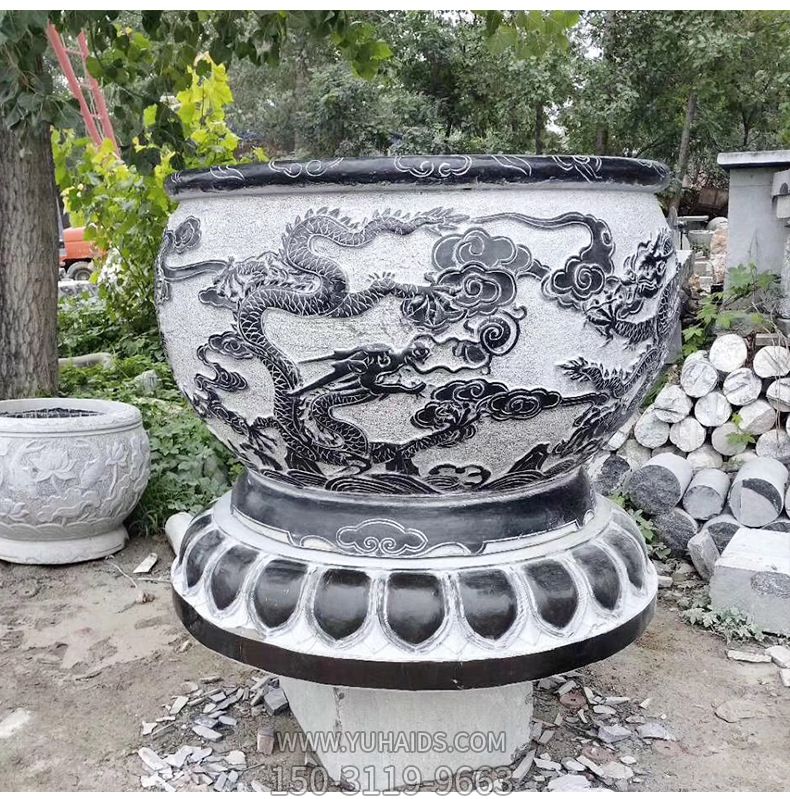 请石石雕浮雕龙花盆博鱼网页版