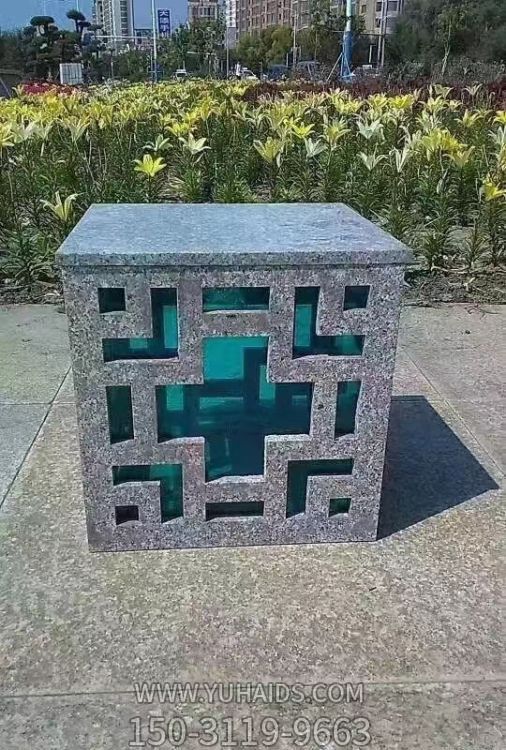 大理石石雕园林景观镂空石灯摆件博鱼网页版