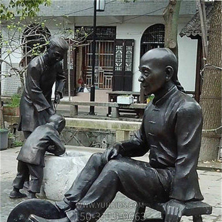 景区装饰玻璃钢仿铜民俗小品人物雕像博鱼网页版