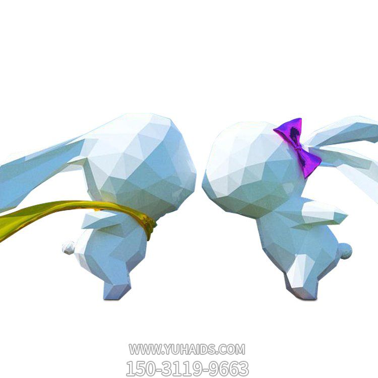 玻璃钢几何创意抽象亲亲的兔子博鱼网页版