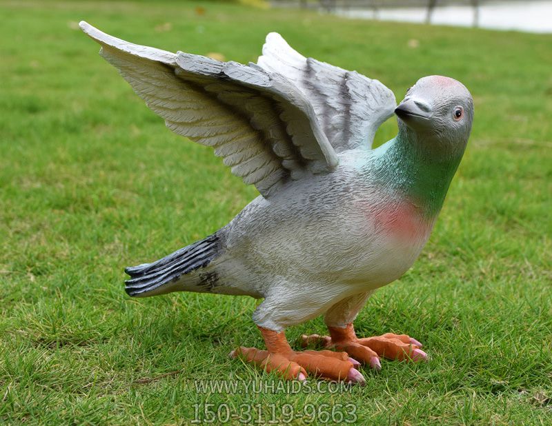 玻璃钢树脂彩绘准备起飞的鸽子博鱼网页版