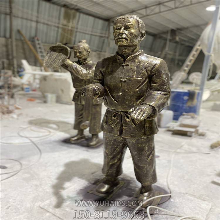 民俗户外公园玻璃钢仿铜人物博鱼网页版