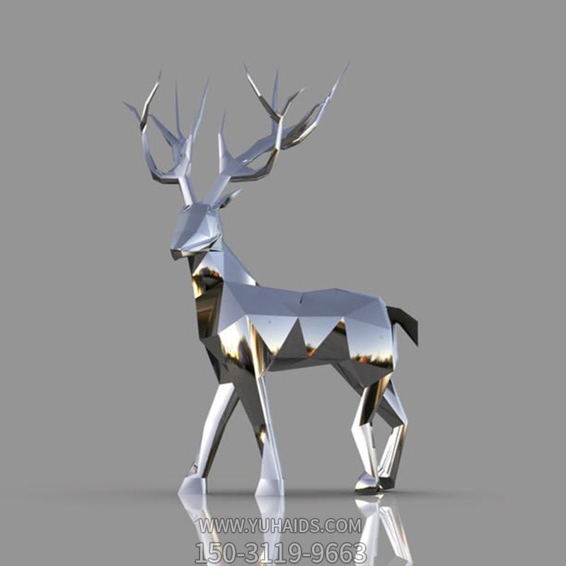 不锈钢镜面几何户外广场梅花鹿博鱼网页版