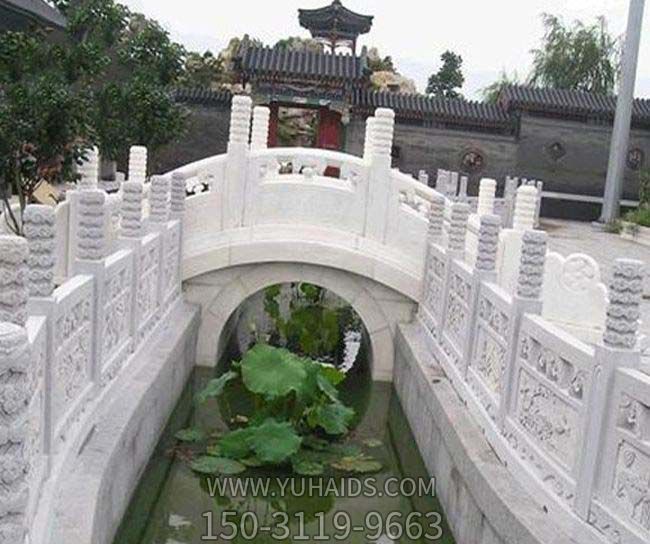 中式庭院池塘汉白玉小石拱桥栏杆景观博鱼网页版