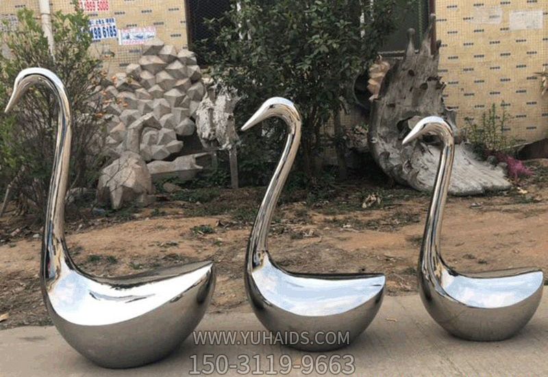 景区镜面不锈钢抽象创意天鹅博鱼网页版