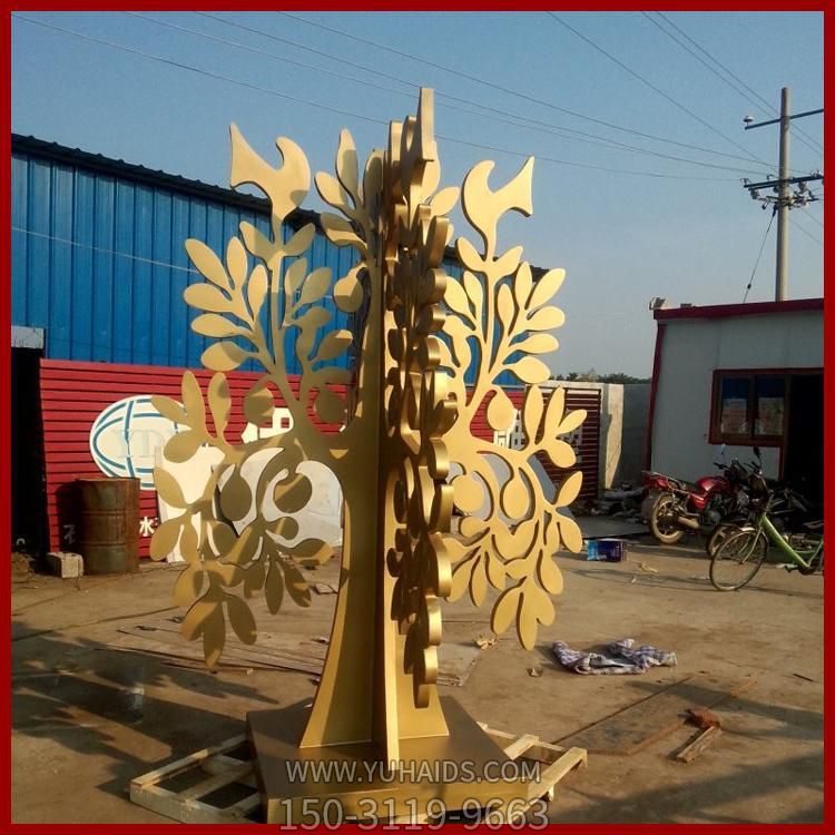不锈钢抽象树博鱼网页版户外公园摆件