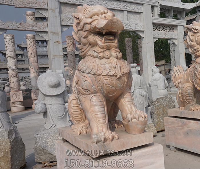 别墅门口镇宅石雕神兽一对麒麟博鱼网页版