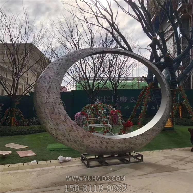 户外园林大型不锈钢夜晚照明圆环博鱼网页版