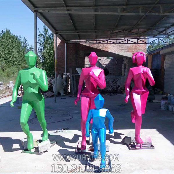 不锈钢彩绘几何抽象跑步的人物远动景观博鱼网页版