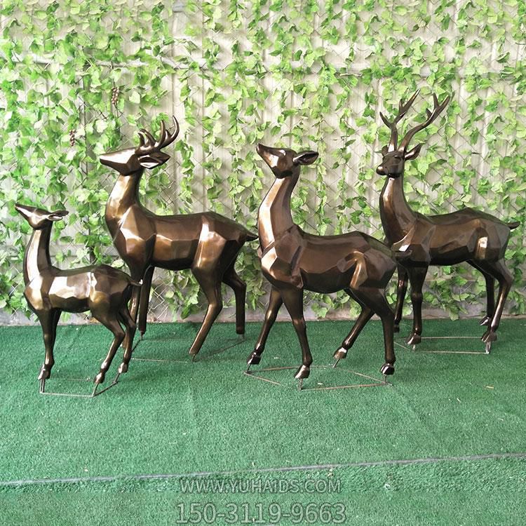 玻璃钢铜雕园林别墅几何抽象鹿博鱼网页版