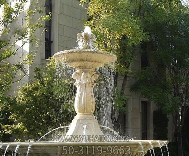庭院户外汉白玉石雕多层喷泉博鱼网页版