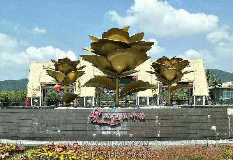 广场公园大型不锈钢景区玫瑰花博鱼网页版