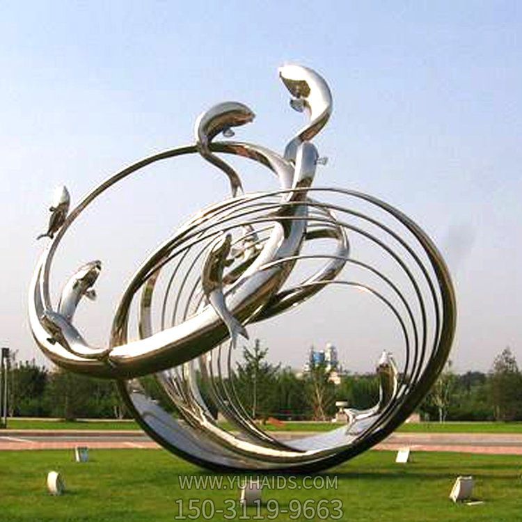 户外广场创意不锈钢圆环摆件博鱼网页版