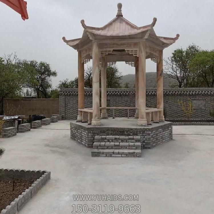 庭院摆放中式晚霞红雕刻休息凉亭博鱼网页版