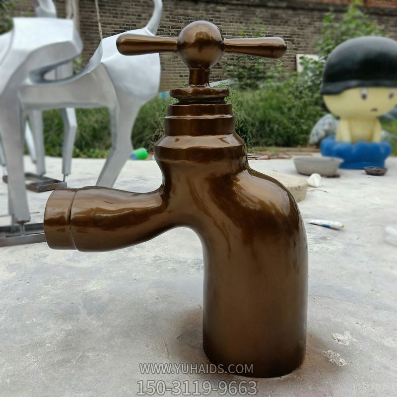 玻璃钢仿铜悬空流水水龙头博鱼网页版摆件广场喷泉园林喷泉水龙头博鱼网页版_889