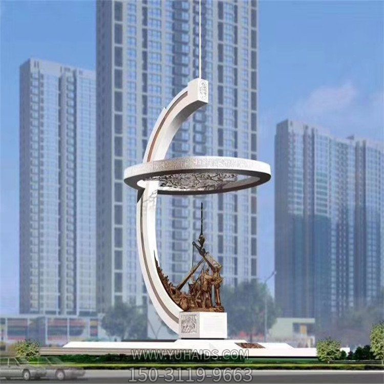 不锈钢抽象城市广场大型景观摆件博鱼网页版