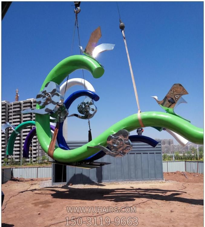 广场创意不锈钢祥云景观摆件博鱼网页版