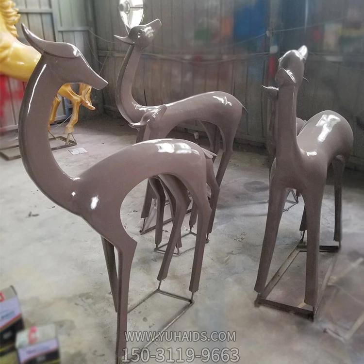 玻璃钢抽象鹿博鱼网页版园林户外美陈摆件