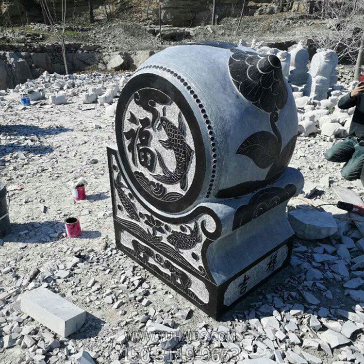 庭院小区青石石雕抱鼓石摆件博鱼网页版