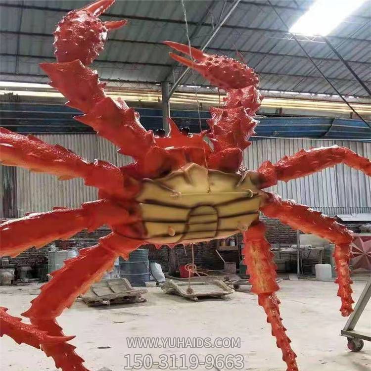 商场酒店大型玻璃钢仿真动物螃蟹博鱼网页版