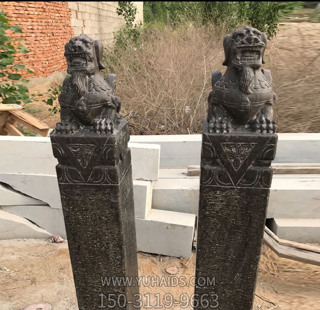 狮子一对家用门口摆放拴马柱博鱼网页版