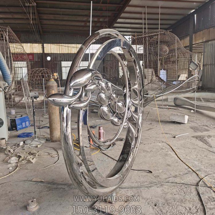 户外不锈钢创意鱼群圆环博鱼网页版