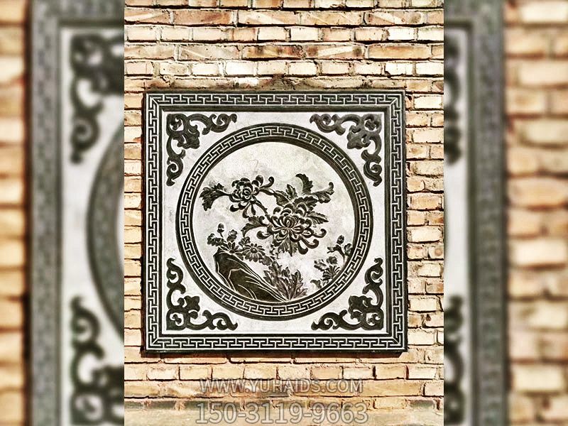 院门中国元素菊花图案石雕花窗博鱼网页版