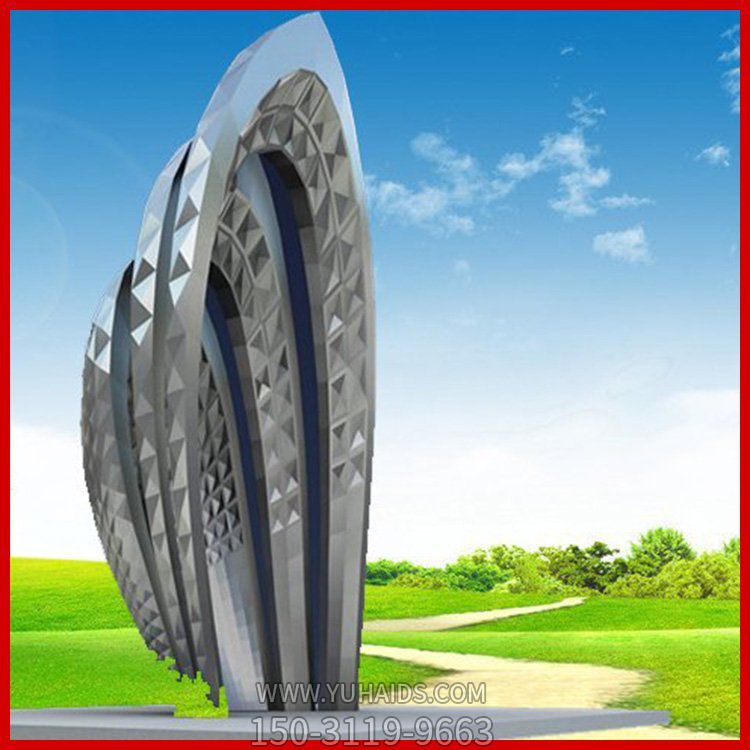 广场大型不锈钢景观博鱼网页版摆件