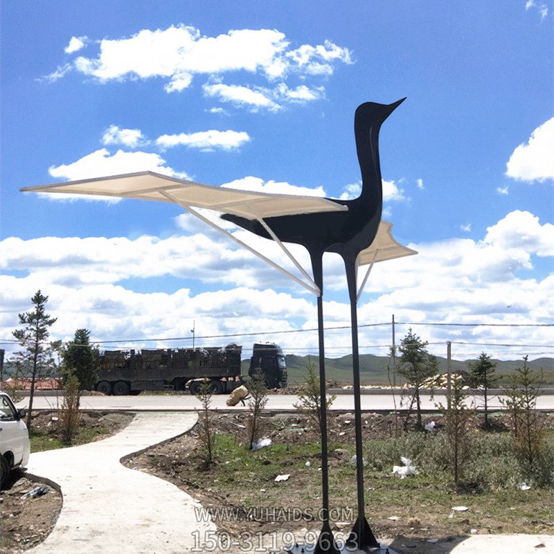 户外街道不锈钢抽象鹤博鱼网页版