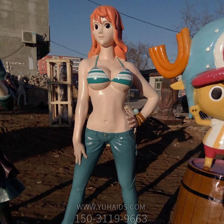 玻璃钢卡通动漫海贼王娜美公仔雕像游乐场户外摆件博鱼网页版