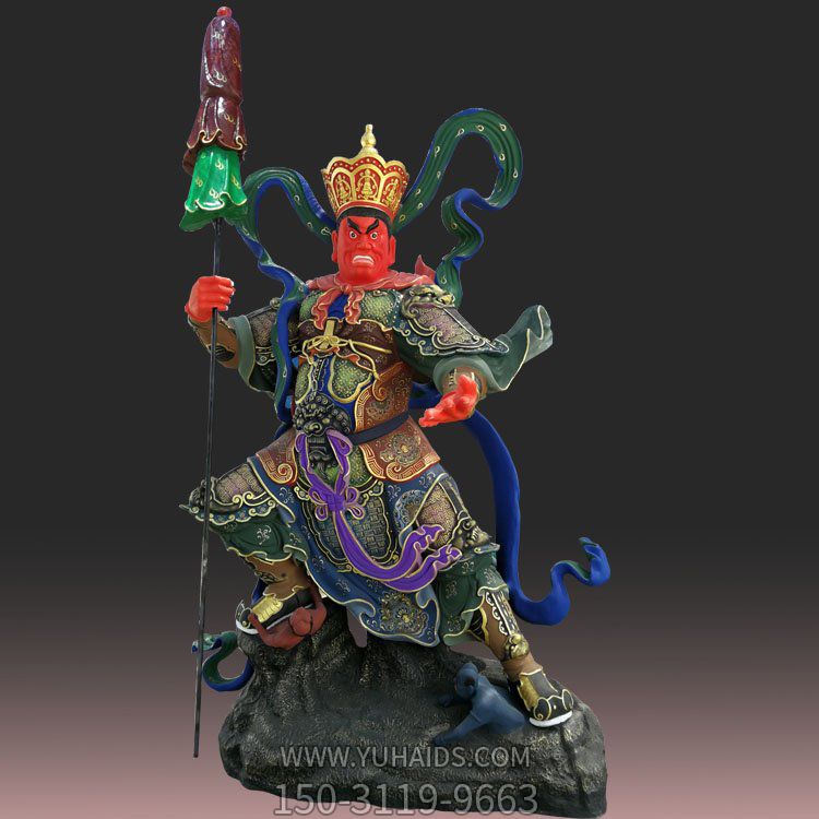 寺庙供奉玻璃钢彩绘多闻天王雕像博鱼网页版