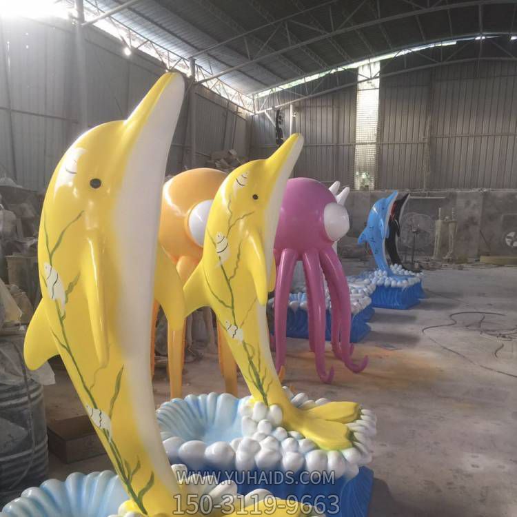 玻璃钢卡通园林景区海豚博鱼网页版