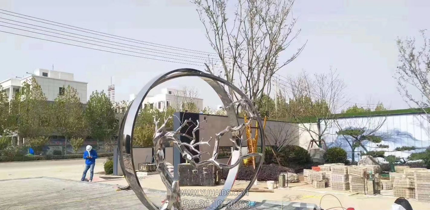 公园草坪摆放不锈钢创意小树博鱼网页版