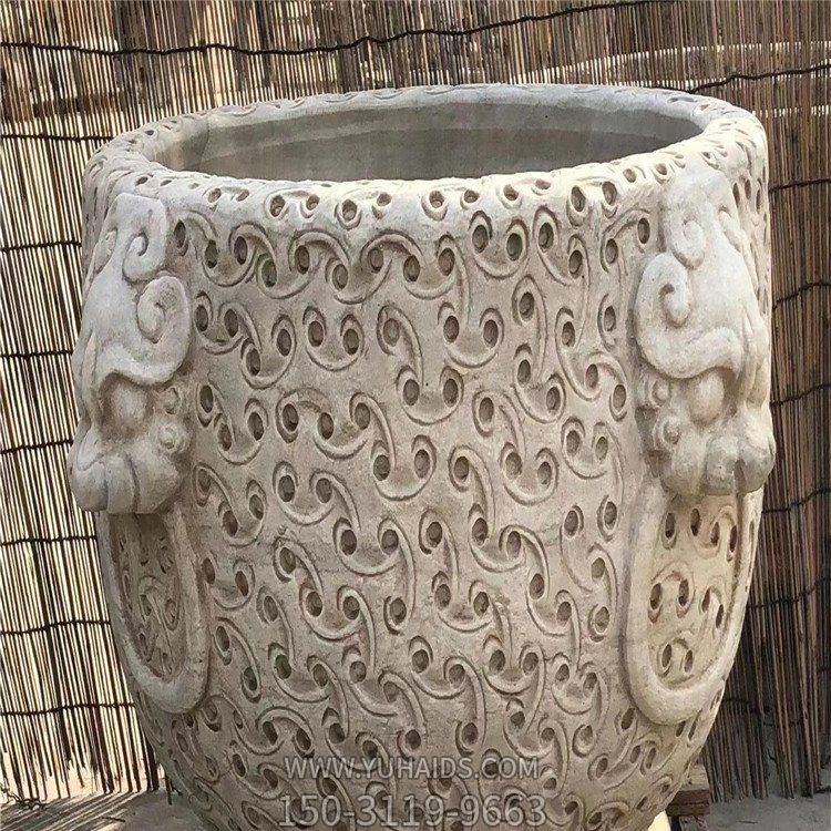 汉白玉石雕水缸博鱼网页版