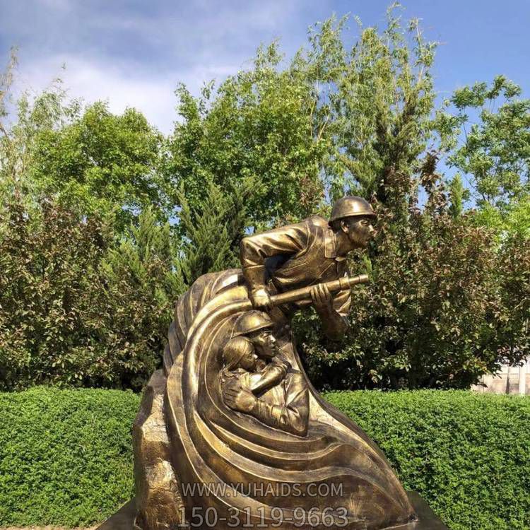 玻璃钢仿铜户外园林景观消防员人物景观博鱼网页版
