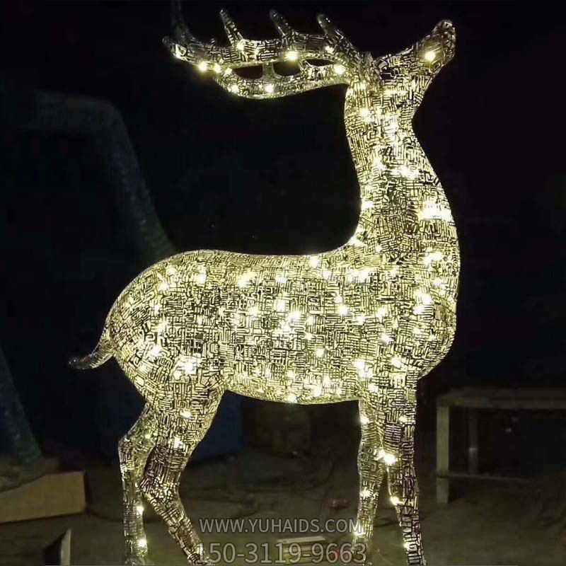 广场街道不锈钢镂空创意照明梅花鹿博鱼网页版