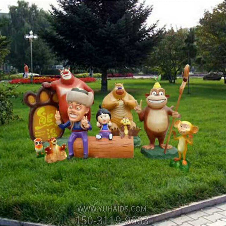游乐园摆放玻璃钢卡通熊出没动画人物小品博鱼网页版