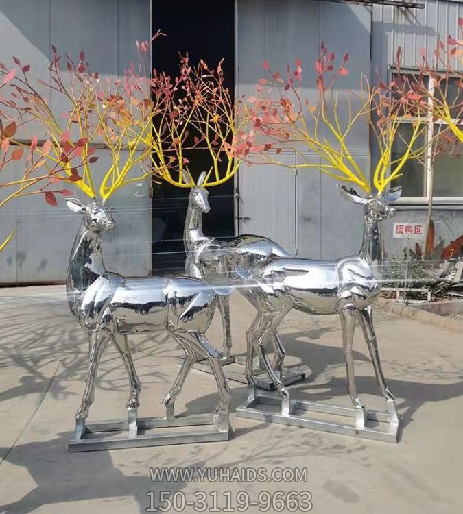 不锈钢镜面户外抽象梅花鹿博鱼网页版