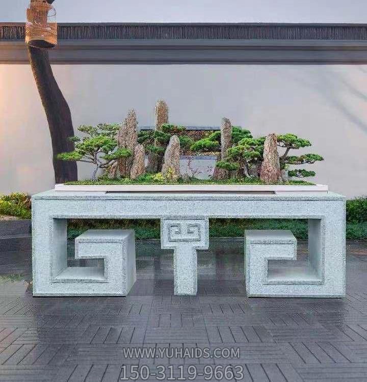 别墅阳台摆放花岗岩雕刻中式盆景绿植花架博鱼网页版