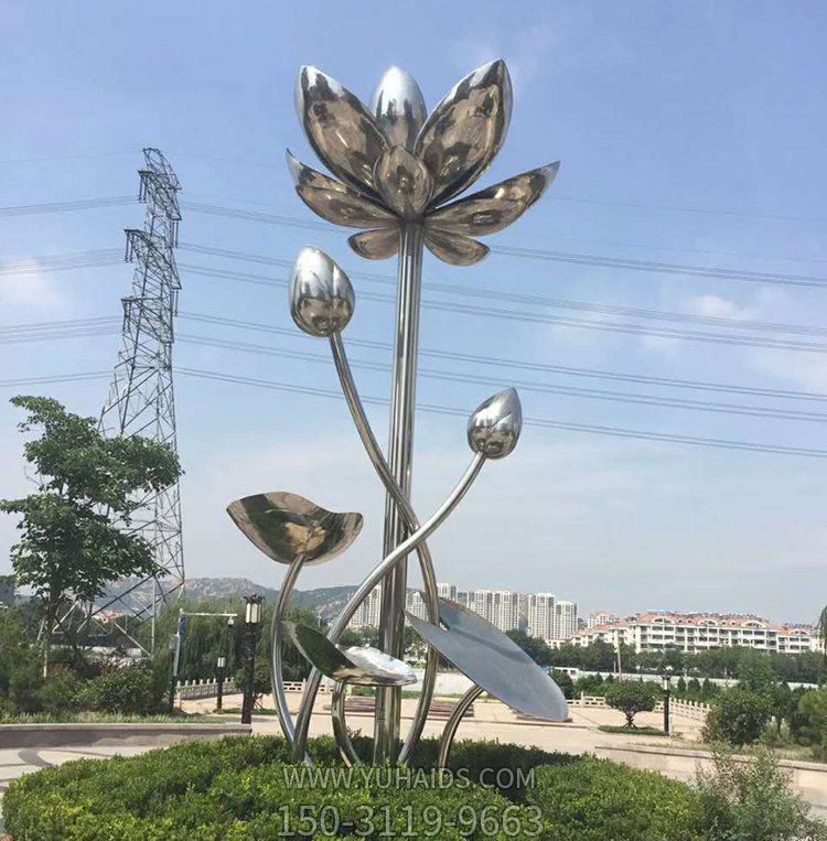 公园不锈钢抽象广场荷花博鱼网页版