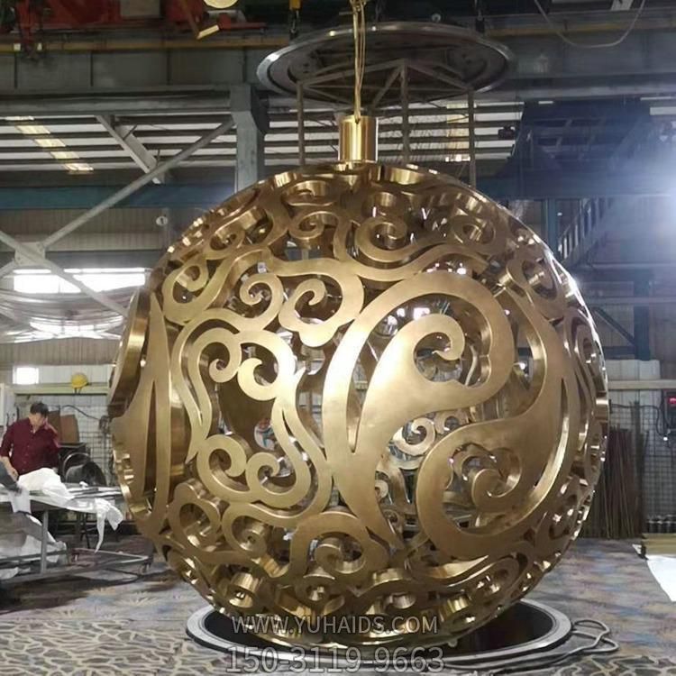 园林广场不锈钢镂空球博鱼网页版