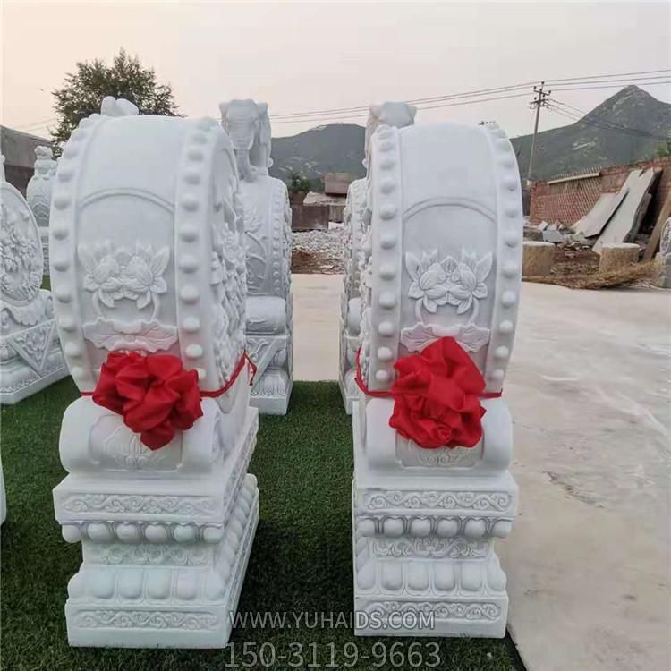 天然石材浮雕吉祥鼓石庭院摆放石雕门墩博鱼网页版