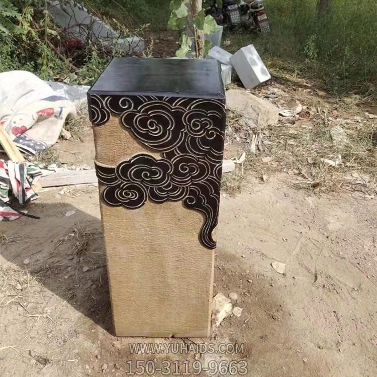 庭院摆放青石仿古做旧狮子栓马柱桩博鱼网页版