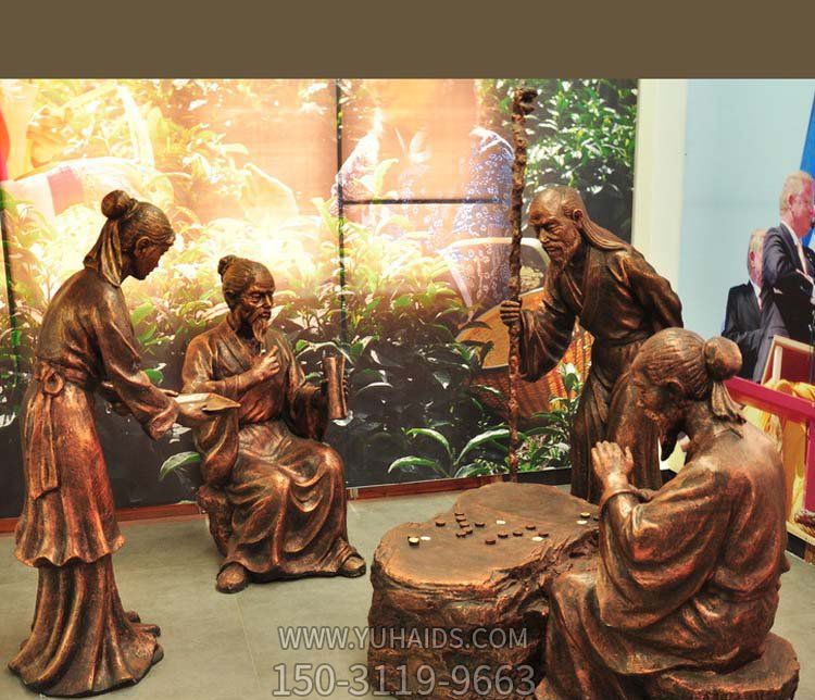 景区室内摆放下围棋古人小品铸铜博鱼网页版