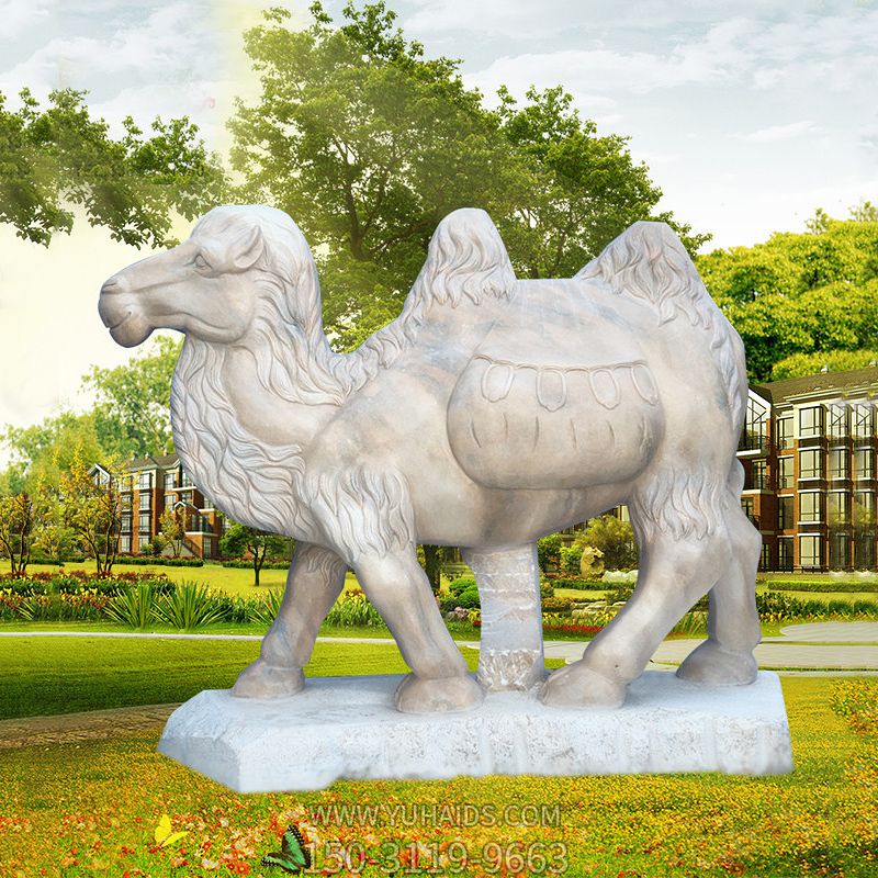 公园摆放的行走的花岗岩石雕创意骆驼博鱼网页版