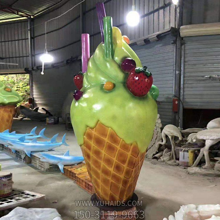 冰激凌玻璃钢仿真大型奶茶冰激凌店铺摆件博鱼网页版