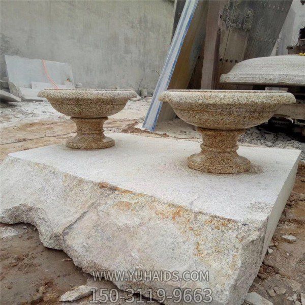 庭院门口花岗岩石雕花钵摆件博鱼网页版