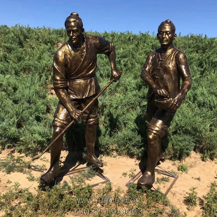 玻璃钢仿铜干农活的人物博鱼网页版摆件