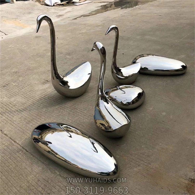 镜面不锈钢抽象动物景观摆件博鱼网页版